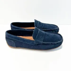 New Zara leather suede navy blue shoes