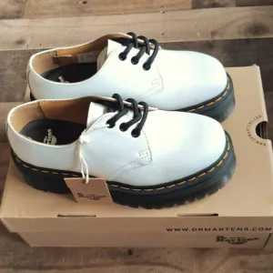 NIB Dr. Martens 1461 Quad White Smooth Leather Platform Sz 7 Women EU 38