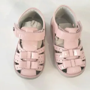 NIB Falcotto Italy Leather Bow Sandal Pink Baby Shoes 19=US Baby 4