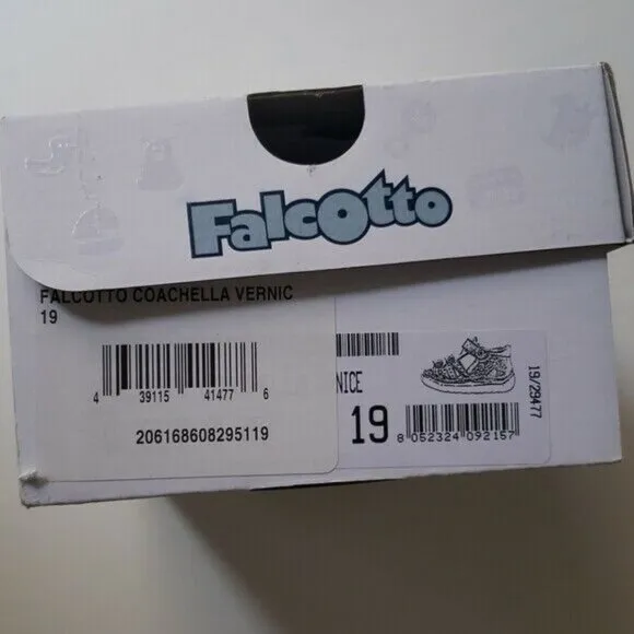 NIB Falcotto Italy Leather Bow Sandal Pink Baby Shoes 19=US Baby 4