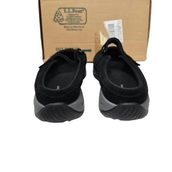 NIB L.L. Bean Comfort Black Mary Jane II Slide On Shoes 12M