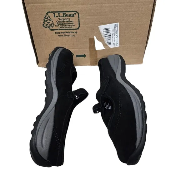 NIB L.L. Bean Comfort Black Mary Jane II Slide On Shoes 12M