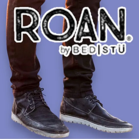 NIB ROAN by Bed Stü Tobias Chukka in Plum/Black oiled suede Leather 🥾🥾