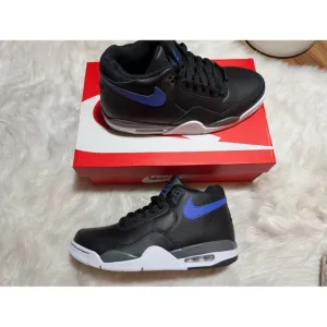 Nike Air Flight Mid Top Basketball Shoes Black Blue Sneakers Size 10 NIB