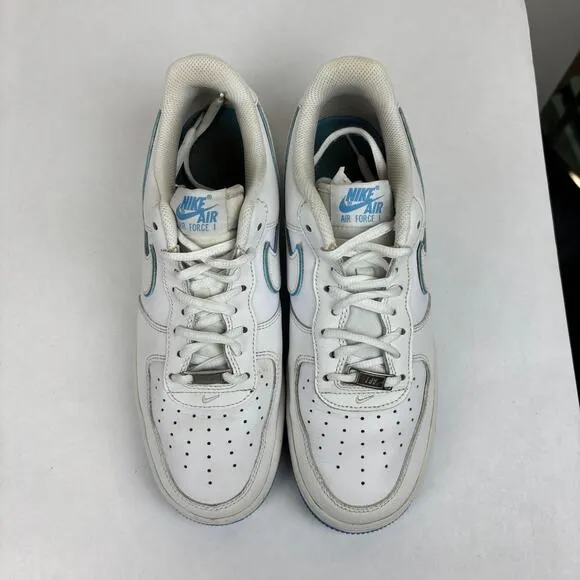 Nike Air Force 1 '07 Low White University Blue Sole Sneakers Shoes Men's 9.5