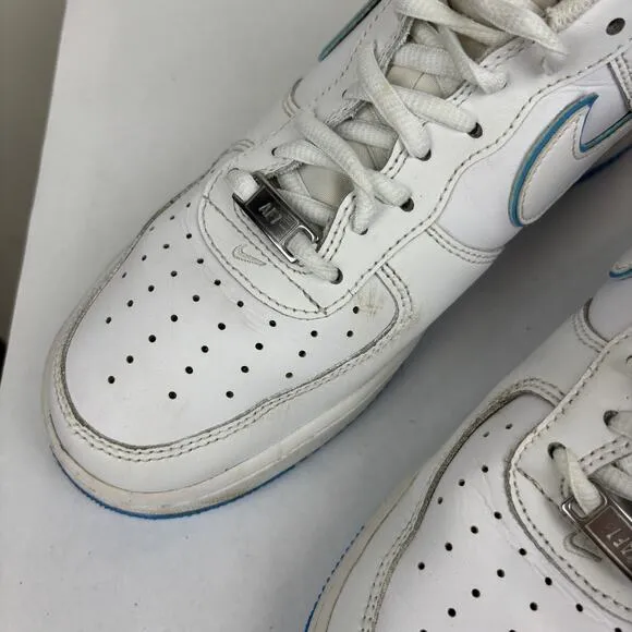Nike Air Force 1 '07 Low White University Blue Sole Sneakers Shoes Men's 9.5