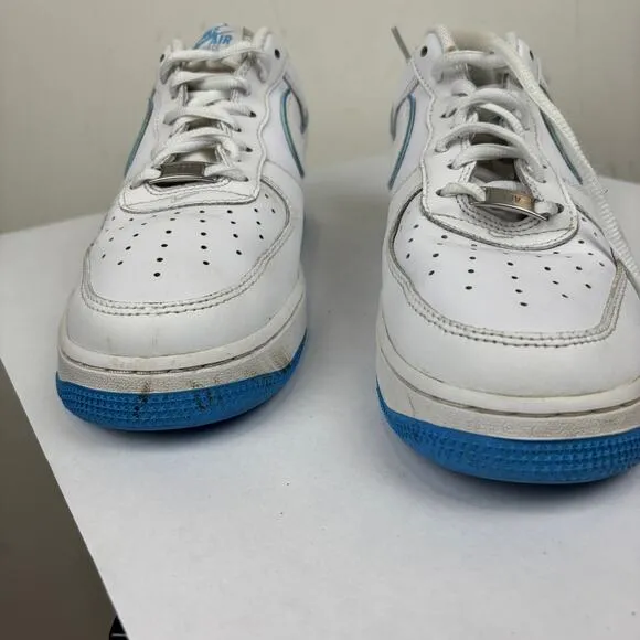 Nike Air Force 1 '07 Low White University Blue Sole Sneakers Shoes Men's 9.5