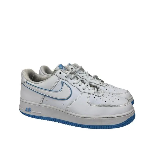 Nike Air Force 1 '07 Low White University Blue Sole Sneakers Shoes Men's 9.5