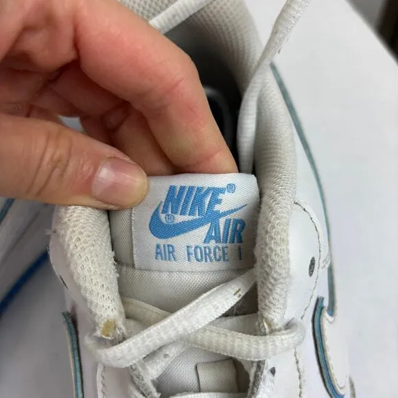 Nike Air Force 1 '07 Low White University Blue Sole Sneakers Shoes Men's 9.5