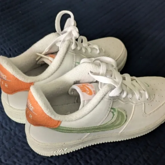 Nike Air Force 1 Crater GS 6.5 Youth (8 Women) White Green Shoes 022025