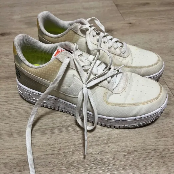 Nike Air Force 1 Crater Low White Orange Sneakers Mens Size 11 DH2521-100