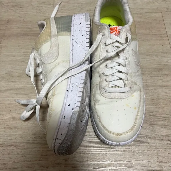 Nike Air Force 1 Crater Low White Orange Sneakers Mens Size 11 DH2521-100