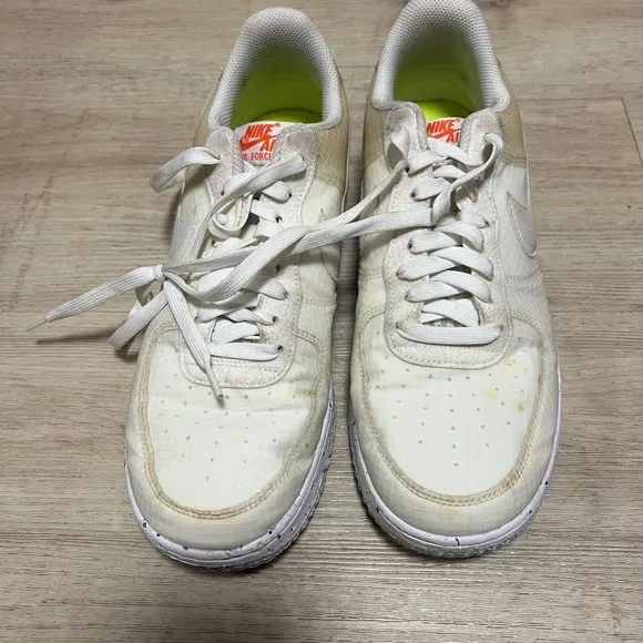 Nike Air Force 1 Crater Low White Orange Sneakers Mens Size 11 DH2521-100
