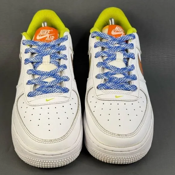 Nike Air Force 1 Low Color-Shift Swoosh White sneaker shoes women size 9 (Y7)