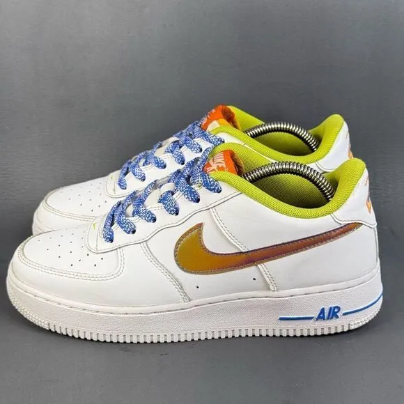 Nike Air Force 1 Low Color-Shift Swoosh White sneaker shoes women size 9 (Y7)