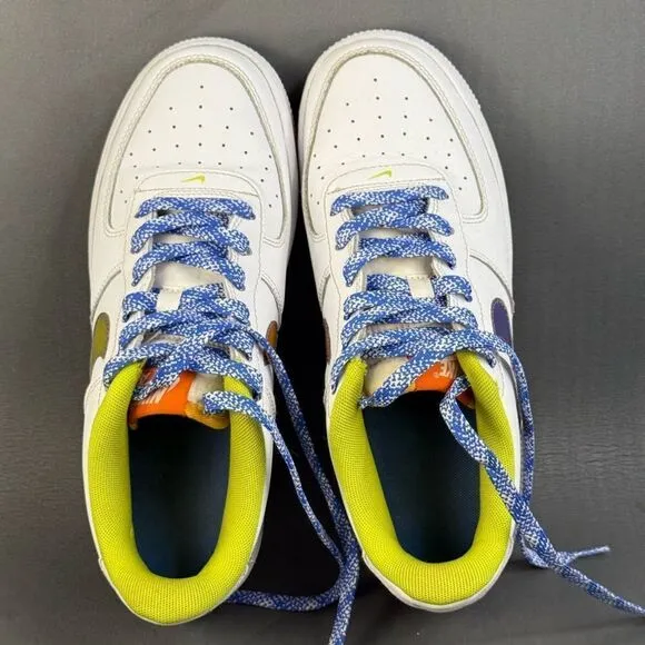 Nike Air Force 1 Low Color-Shift Swoosh White sneaker shoes women size 9 (Y7)