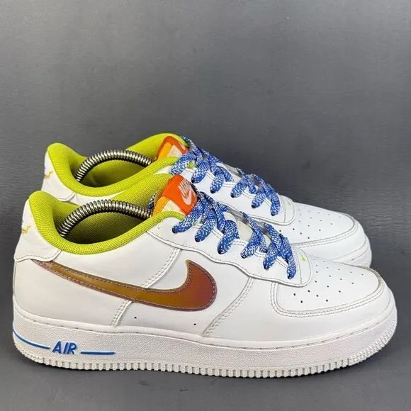 Nike Air Force 1 Low Color-Shift Swoosh White sneaker shoes women size 9 (Y7)