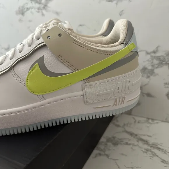 Nike Air Force 1 Shadow White Lemon Twist Athletic Shoes FB7582 Women Size 8.5