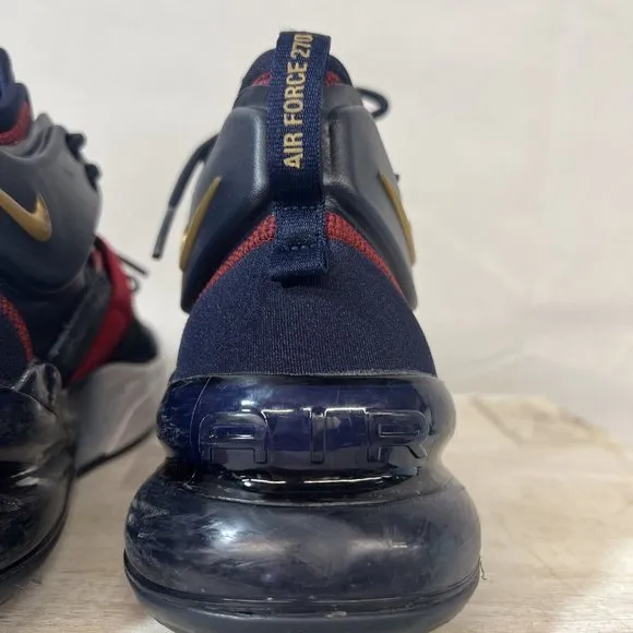 NIKE AIR FORCE 270 Dream Team Navy Blue/Red/Gold hi top suede Men’s 8 AH6772-400