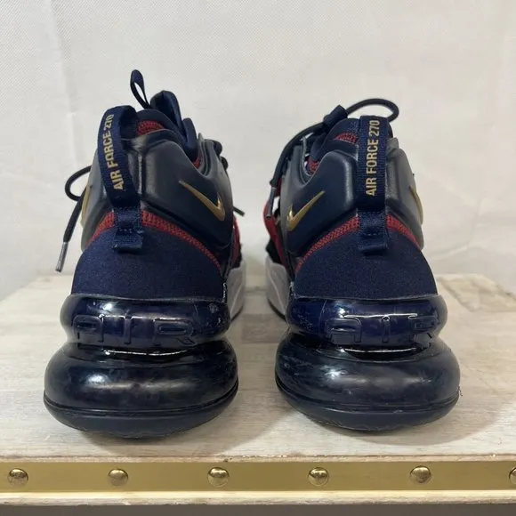 NIKE AIR FORCE 270 Dream Team Navy Blue/Red/Gold hi top suede Men’s 8 AH6772-400