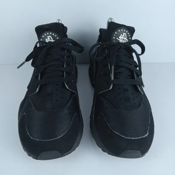 Nike Air Huarache Sneakers Mens 8 Triple Black Athletic Shoes Lace-Up Casual