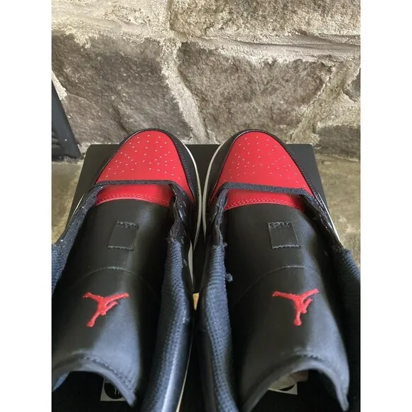 Nike Air Jordan 1 Low Bred Toe 2.0 Black Red Shoes Men Size 11 New