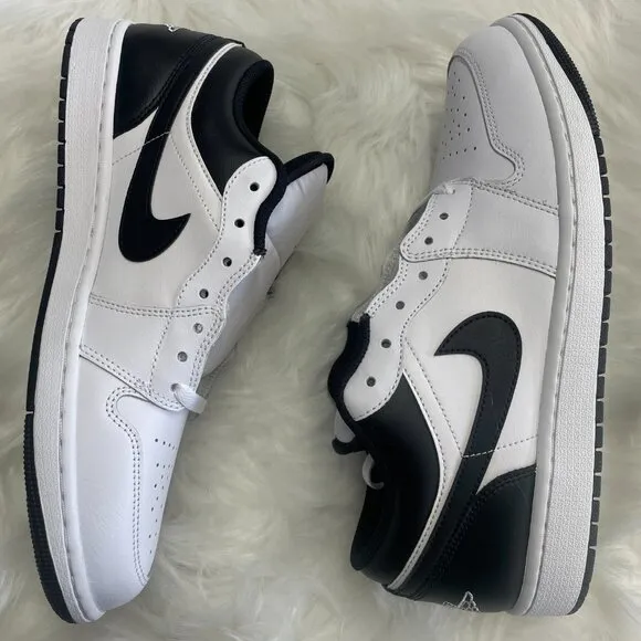 Nike Air Jordan 1 Low White Black Mens Casual Shoes 553558-132 NEW Size 10