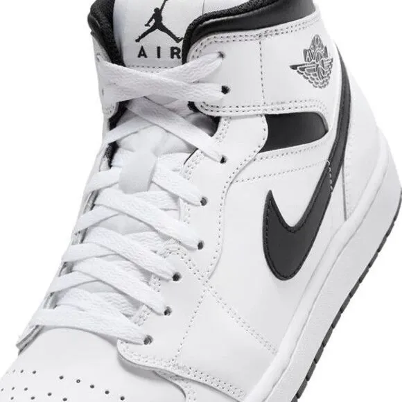 Nike Air Jordan 1 Mid Size 13 Reverse Panda White Black Shoes DQ8426-132