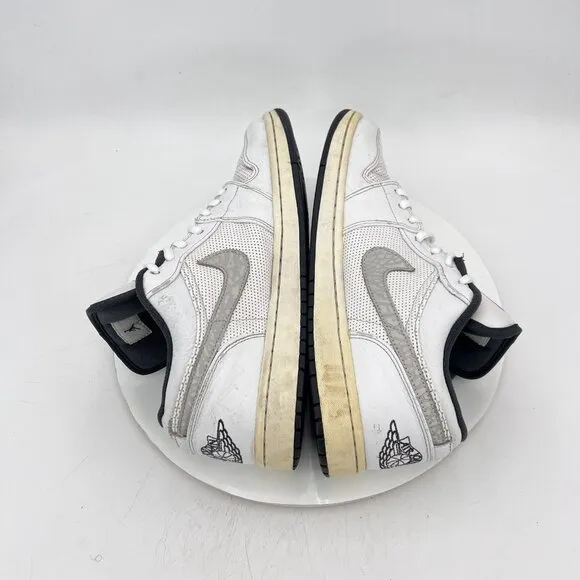 Nike Air Jordan 1 Phat Retro Low Men Size 11 338145-110 White Anthracite Shoes