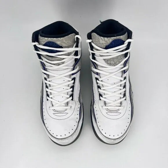Nike Air Jordan 2 II Retro Men Sneaker Dark Concord White 385475-153 Sz 8