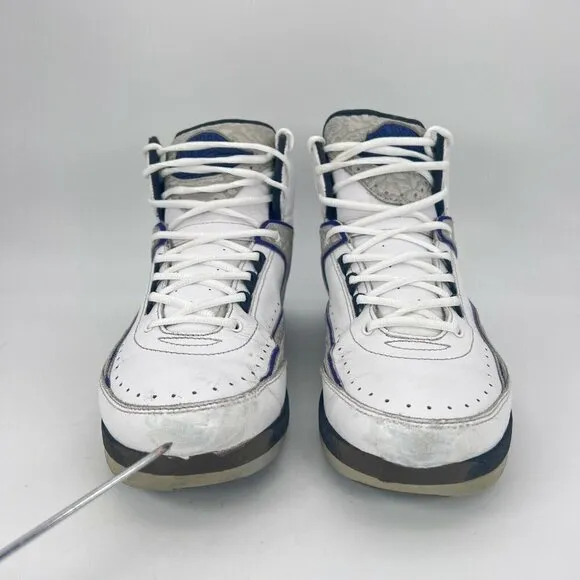Nike Air Jordan 2 II Retro Men Sneaker Dark Concord White 385475-153 Sz 8