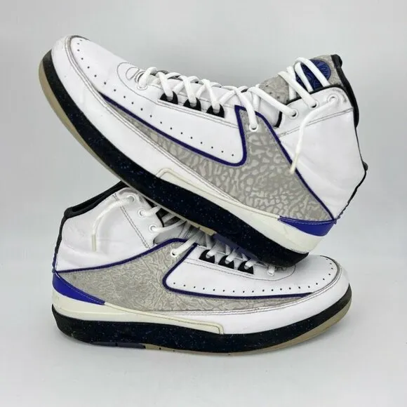 Nike Air Jordan 2 II Retro Men Sneaker Dark Concord White 385475-153 Sz 8
