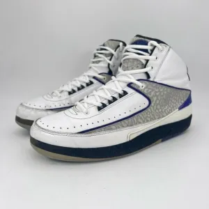 Nike Air Jordan 2 II Retro Men Sneaker Dark Concord White 385475-153 Sz 8