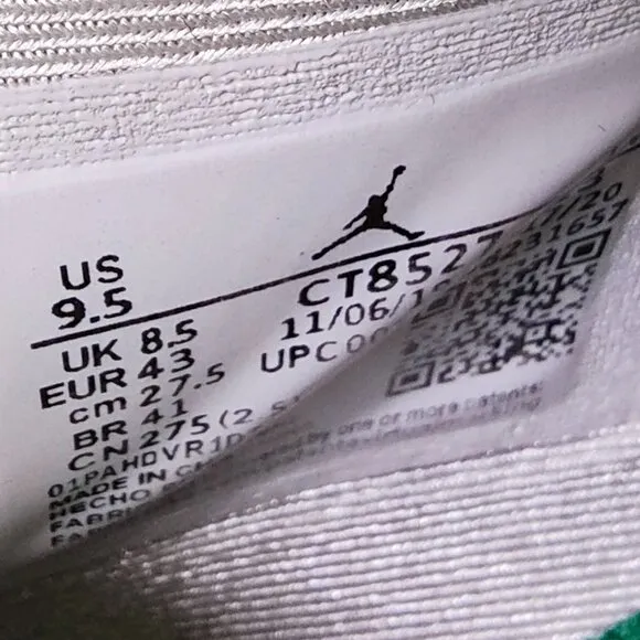 Nike Air Jordan Retro IV Men Sneakers 9.5 White Leather Lace Up Athletic Shoes