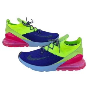 Nike Air Max 270 Flyknit Regency Purple Volt Sneakers Shoes Men Size 12