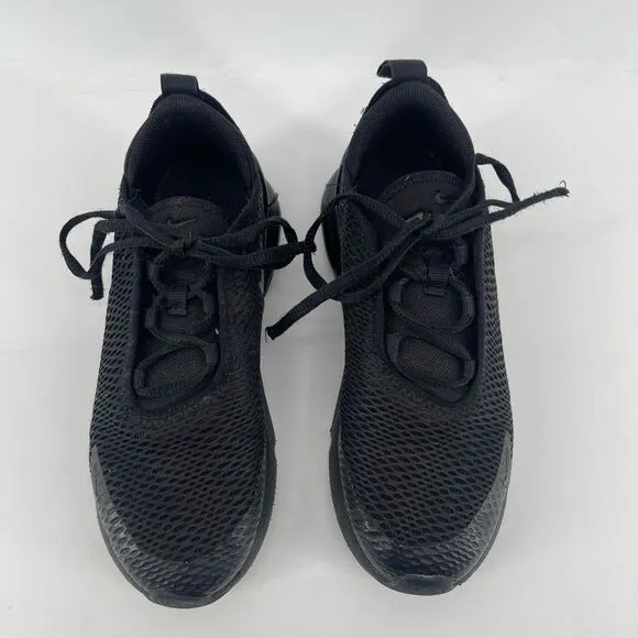 Nike Air Max 270 Little Kid’s Triple Black Lace Up Sneakers AO2372-006 Size 1Y
