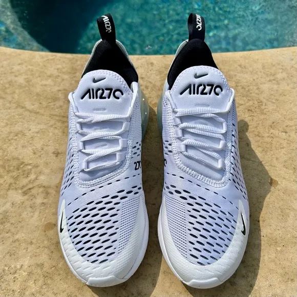 Nike Air Max 270 White &amp; Black - Size 9.5 Women’s, 8 Men’s (AH6789-100)