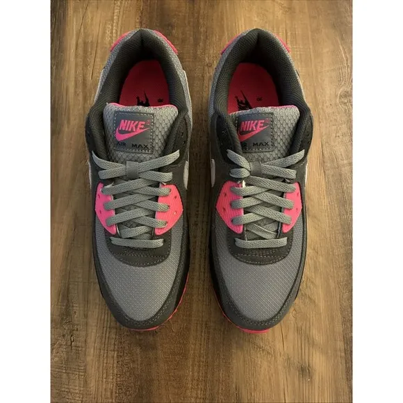 Nike Air Max 90 Men Size 9.5 Black Grey Hyper Pink Shoes DM0029-010 New