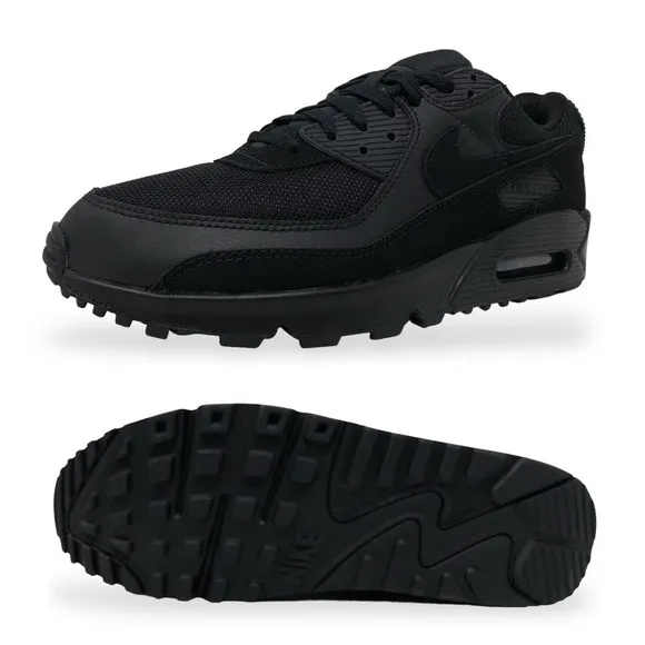 Nike Air Max 90 'Triple Black' Mens Running Lifestyle Shoes CN8490 003 (NEW)
