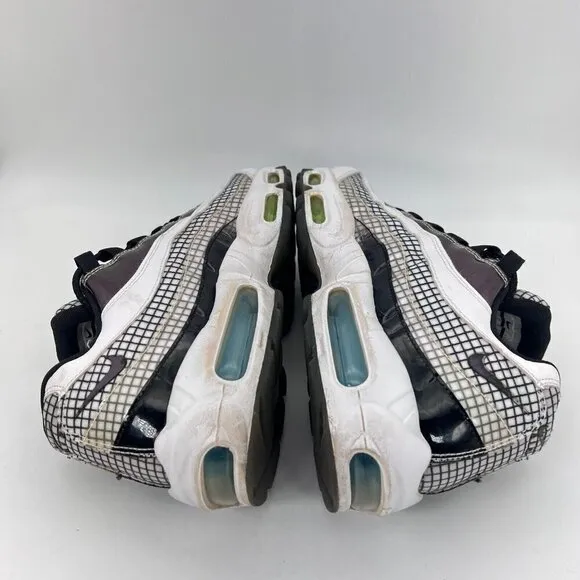 Nike Air Max 95 Lv 8 White Black Blue Gaze Men Sneaker Shoes A02450 100 Size 8
