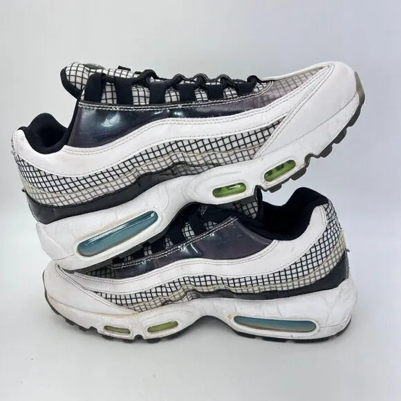 Nike Air Max 95 Lv 8 White Black Blue Gaze Men Sneaker Shoes A02450 100 Size 8