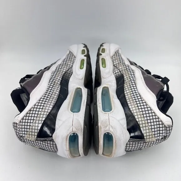 Nike Air Max 95 Lv 8 White Black Blue Gaze Men Sneaker Shoes A02450 100 Size 8