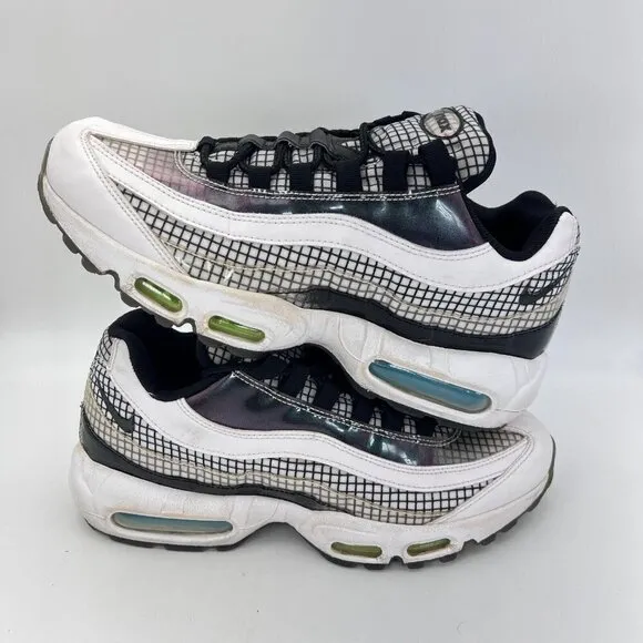 Nike Air Max 95 Lv 8 White Black Blue Gaze Men Sneaker Shoes A02450 100 Size 8