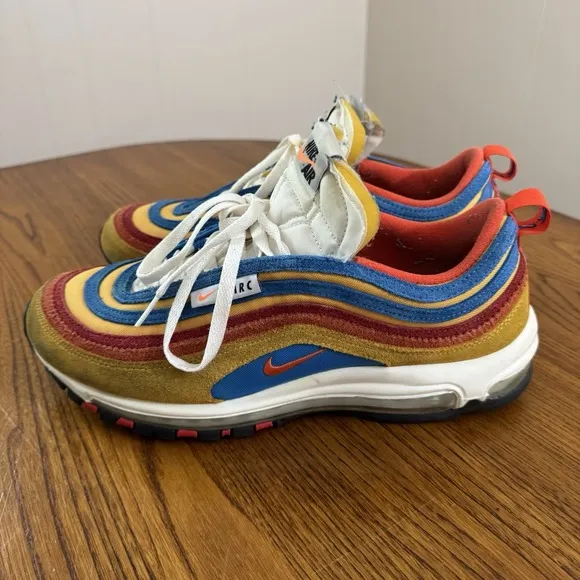 Nike Air Max 97 SE Blue Pollen Orange Suede AMRC Running Club Men's 11 Shoes OG