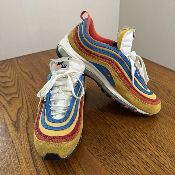 Nike Air Max 97 SE Blue Pollen Orange Suede AMRC Running Club Men's 11 Shoes OG