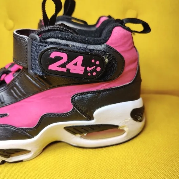 Nike Air Max Griffey 1 Black &amp; Pink Sneaker Youth GS Shoes Size 7Y