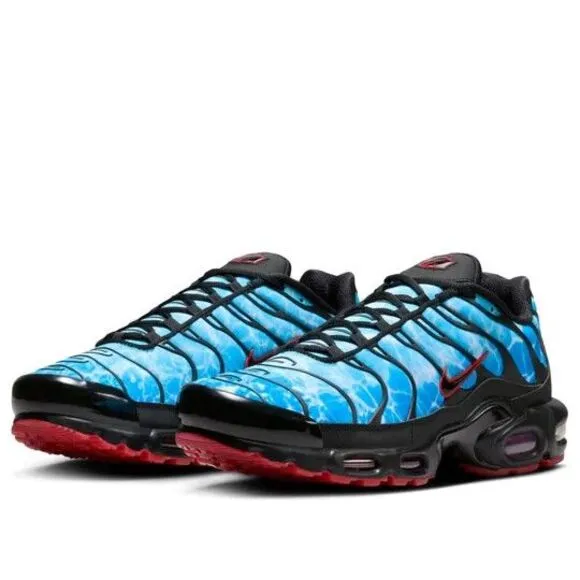 Nike Air Max Plus 'Shark Attack' Men Size 9.5 Blue Black Shoes HQ3824-001