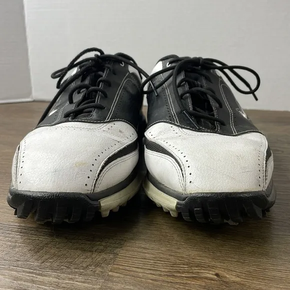 NIKE Air Tour Saddle Men US 9 White Black Golf Shoes  336050-103