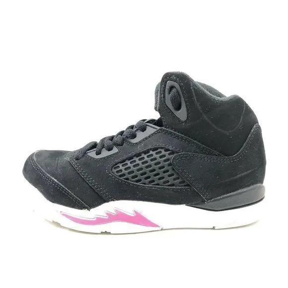 NIKE Air Jordan 5 Retro Black Deadly Pink Sneakers Girls 11.5 C 440893-029 Shoes