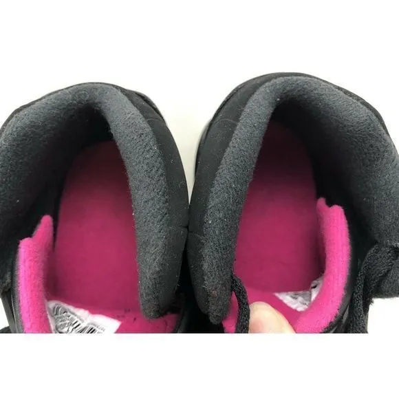 NIKE Air Jordan 5 Retro Black Deadly Pink Sneakers Girls 11.5 C 440893-029 Shoes